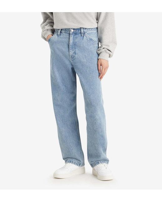 Levi's Blue Logo Patch Straight-Leg Jeans for men