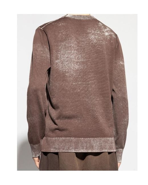 DIESEL Brown K-Laurent Logo-Embroidered Sweater for men