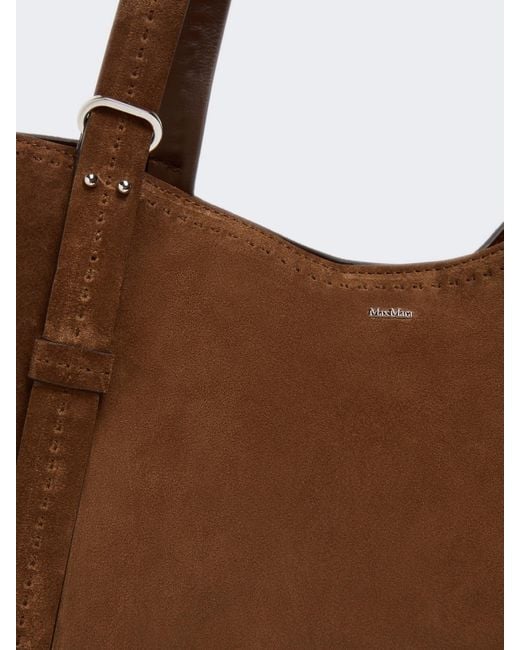 Max Mara Brown Split Leather Archetipo Handbag