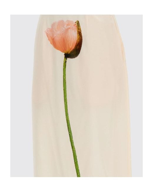 Simone Rocha White Floral Pattern Midi Skirt