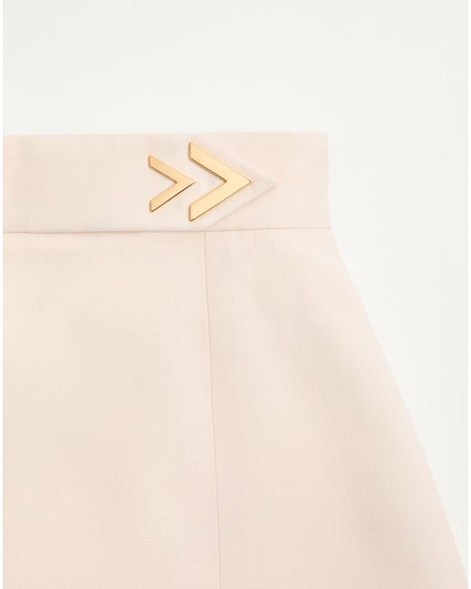 Valentino Natural High-Waist A-Line Skirt