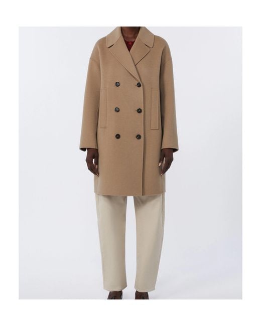 Max Mara Natural Virgin Wool Coat