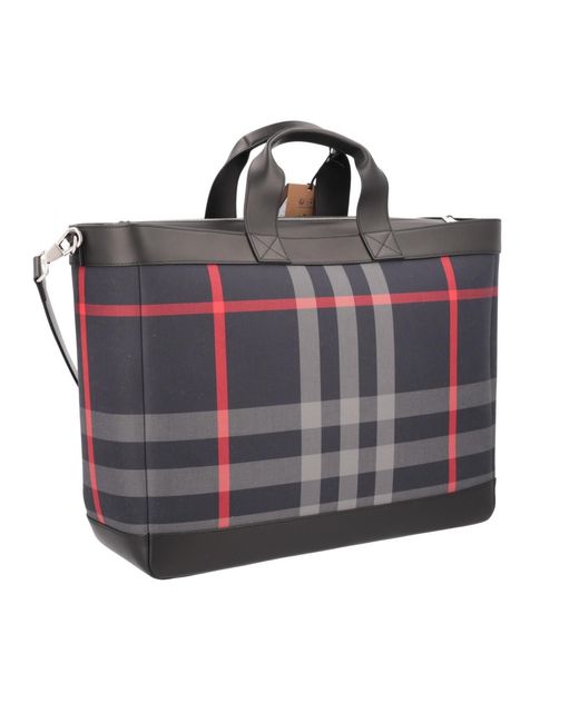 Burberry Black Plaid Shoulder Bag for men