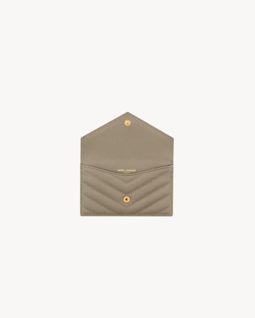 Saint Laurent Gray Cassandre Fragments Flap Card Case