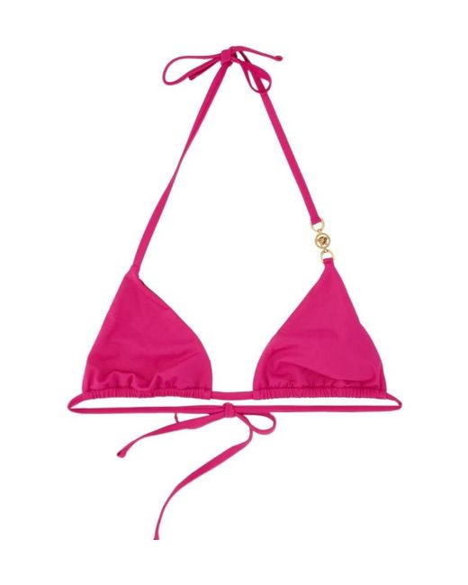 Versace Pink Logo Bikini Top