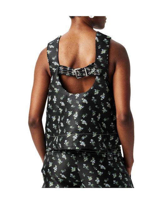 Ganni Black Jacquard Top
