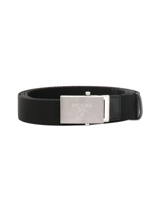 Prada Black Fabric Buckled Belt for men