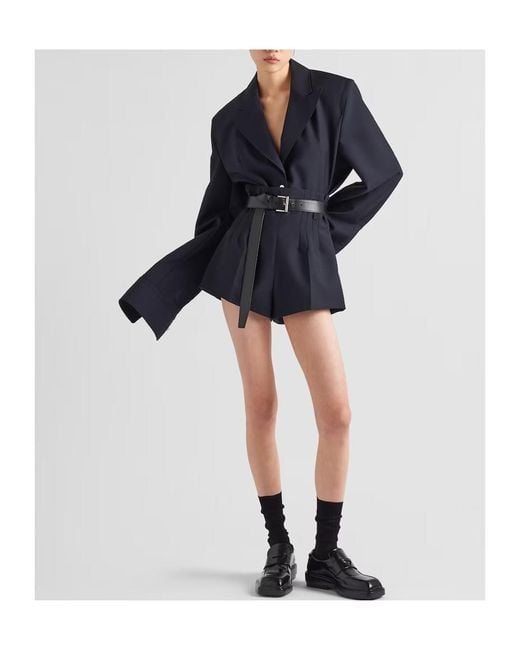 Prada Blue Wool-Mohair Single-Breasted Blazer