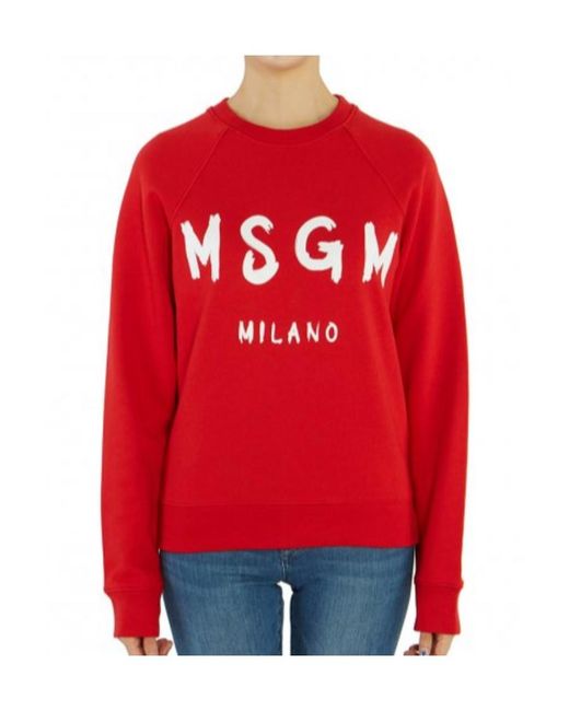 MSGM Red Logo Hoodie