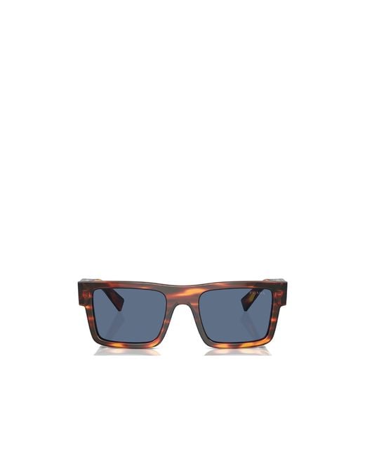 Prada Blue Eyewear Rectangular Frame Sunglasses for men