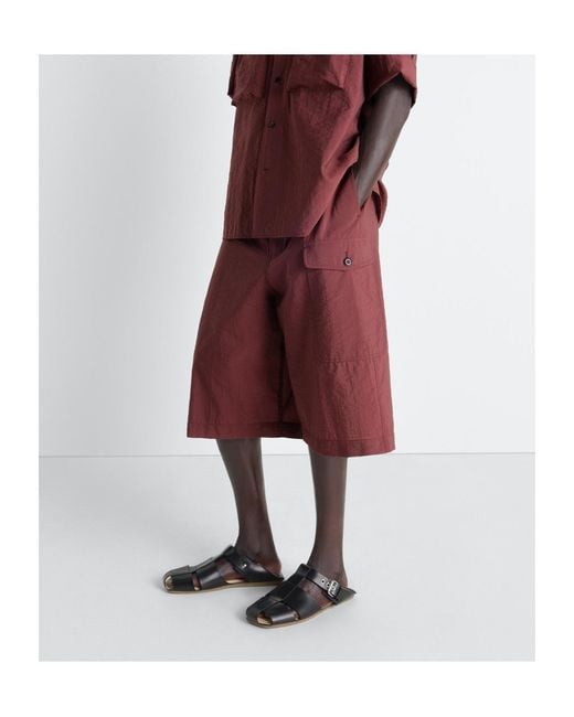 Lemaire Red Cargo Easy Shorts for men
