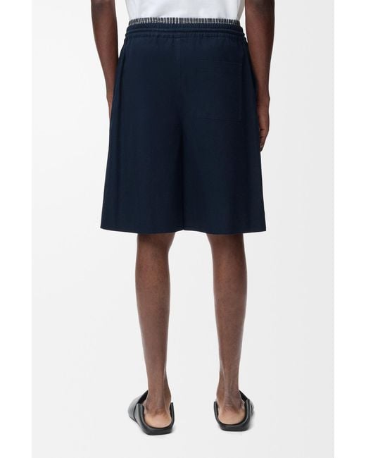 Loewe Blue Elastic-Waist Logo Shorts for men