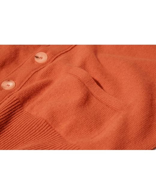 Drake's Orange V-Neck Cardigan for men