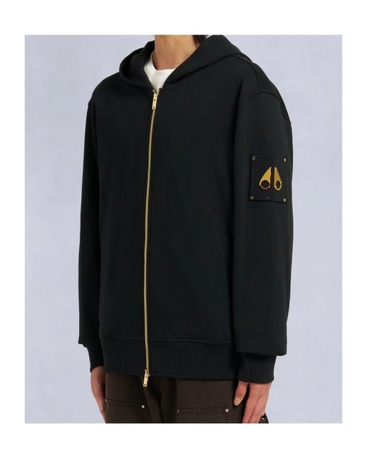 Moose Knuckles Black Zip-Up Hoodie for men