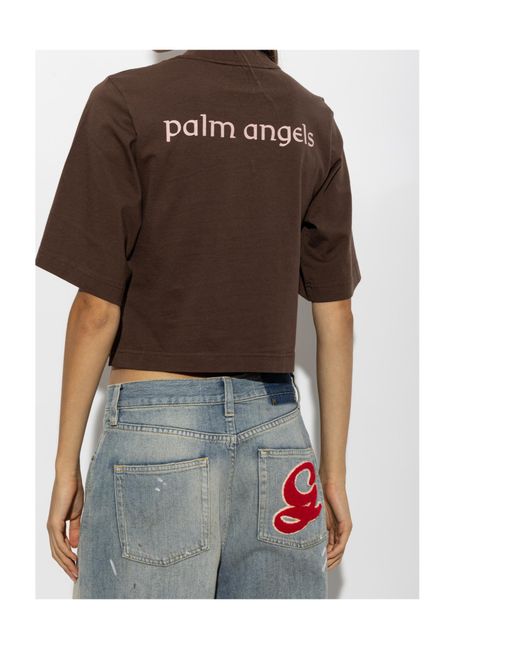 Palm Angels Brown Logo T-Shirt