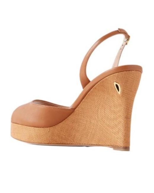 JENNIFER CHAMANDI Brown Leather Wedge Sandals