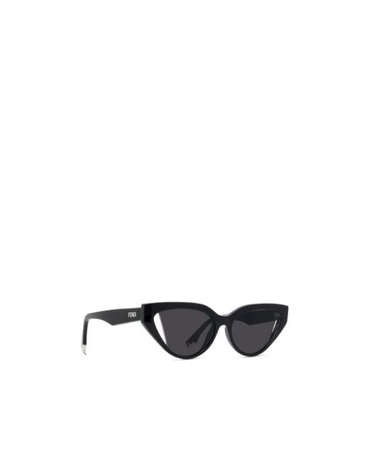Fendi White Eyewear Cat-Eye Frame Sunglasses