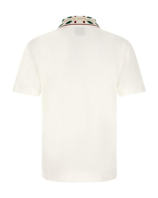 Casablanca White 'Laurel' Polo Shirt for men