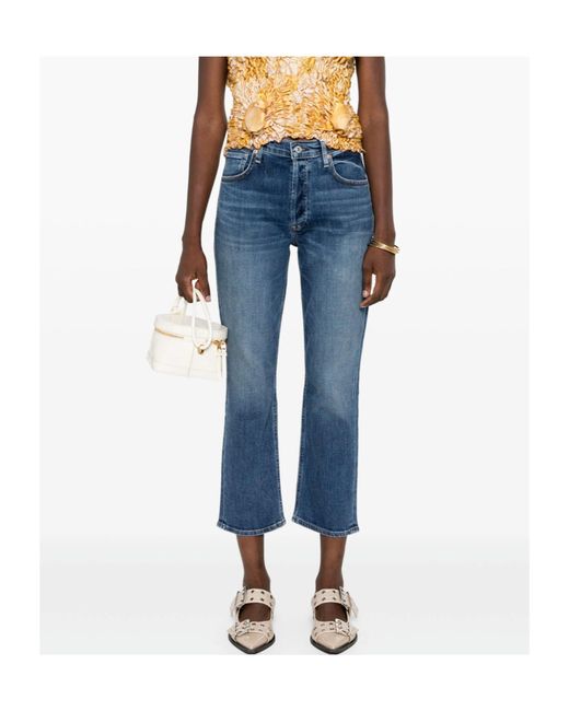Citizens of Humanity Blue Jolene High-Rise Slim-Cut Jeans