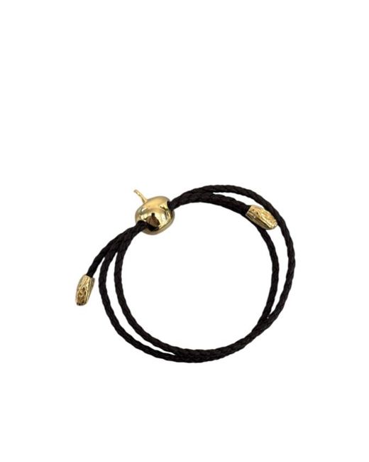 Bottega Veneta Black Adam Leather Bracelet