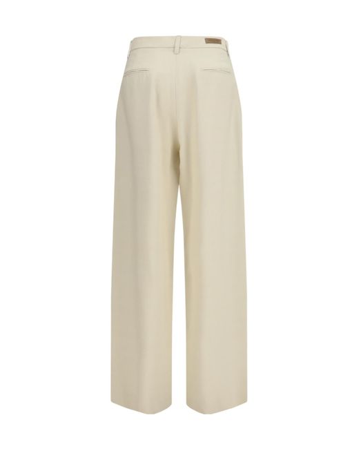 Jacob Cohen White Pleated Wide-Leg Pants