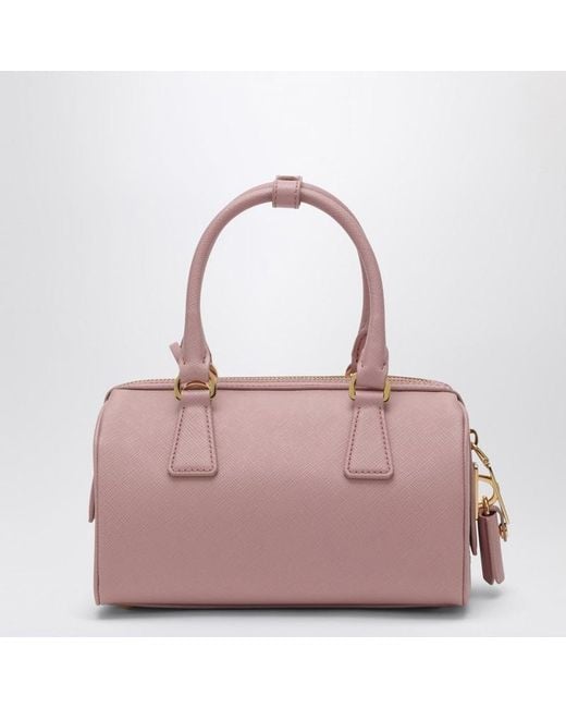 Prada Pink Triangle-Patch Zipped Tote Bag