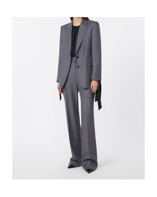 Max Mara Blue Studio Hodeida Single-Breasted Blazer