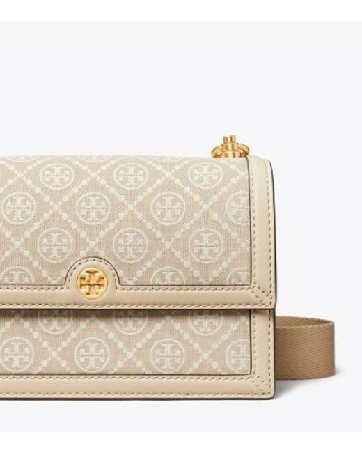 Tory Burch Natural T Monogram Small Shoulder Bag