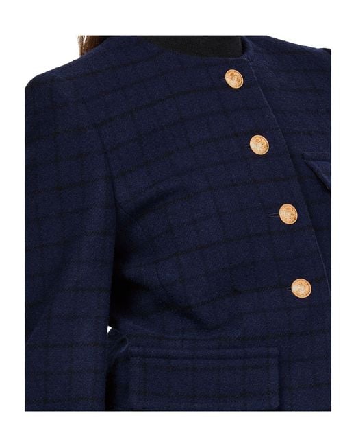 Chloé Blue Crew Neck Long-Sleeved Casual Jacket