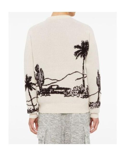 Alanui White Desert Print-Knitted Jumper for men