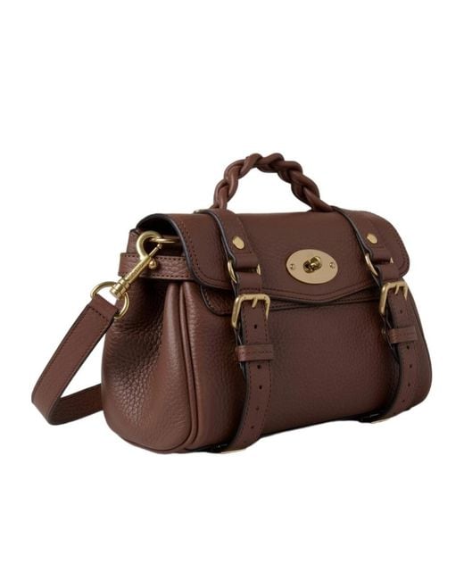Mulberry Brown Alexa Buckled Mini Crossbody Bag