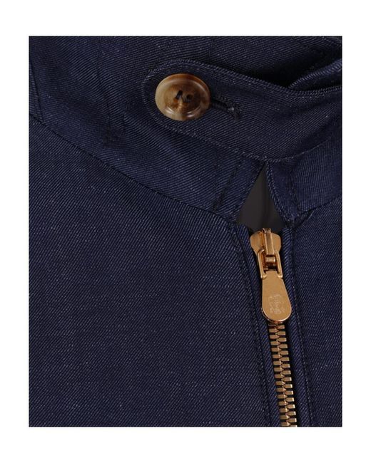 Brunello Cucinelli Blue Long-Sleeved Zip-Up Jacket for men