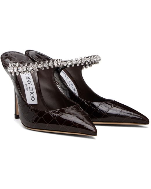Jimmy Choo Brown Bing 100 High-Heeled Mules
