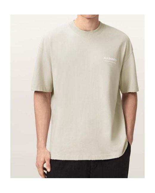 AllSaints White Dreamer Short Sleeve Oversized Graphic T-Shirt for men