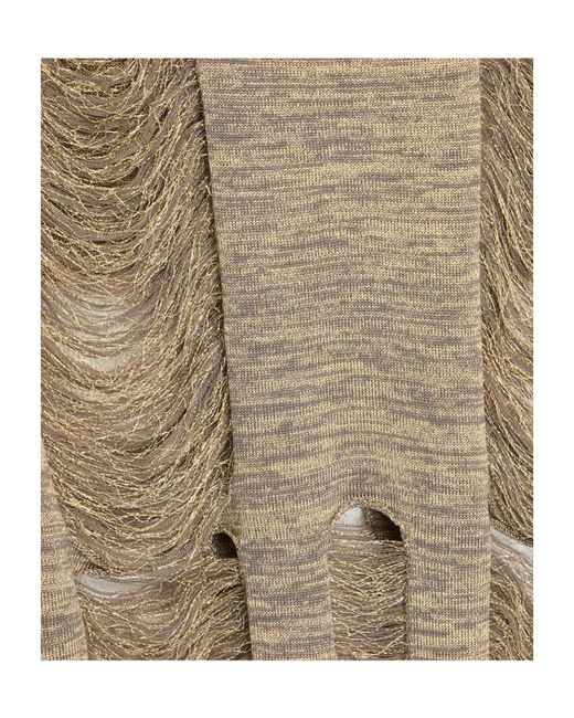 Rick Owens Natural Two-Tone Metallic Knit Sleeveless Top