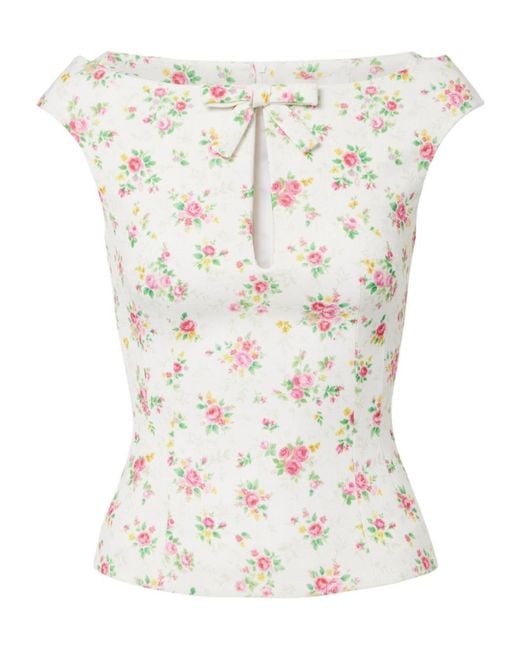 ShuShu/Tong White Bow-Detail Floral Top