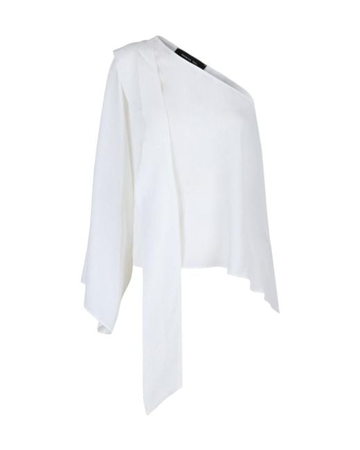 FEDERICA TOSI White Draped Asymmetric Blouse