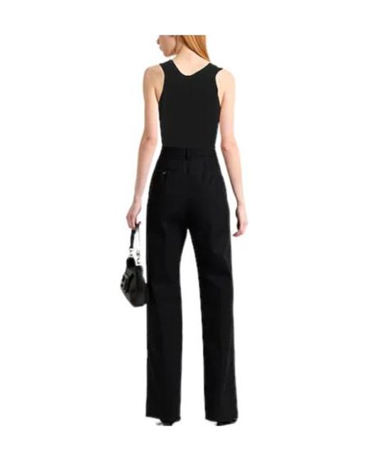 Max Mara Black Solid Color Sleeveless Top