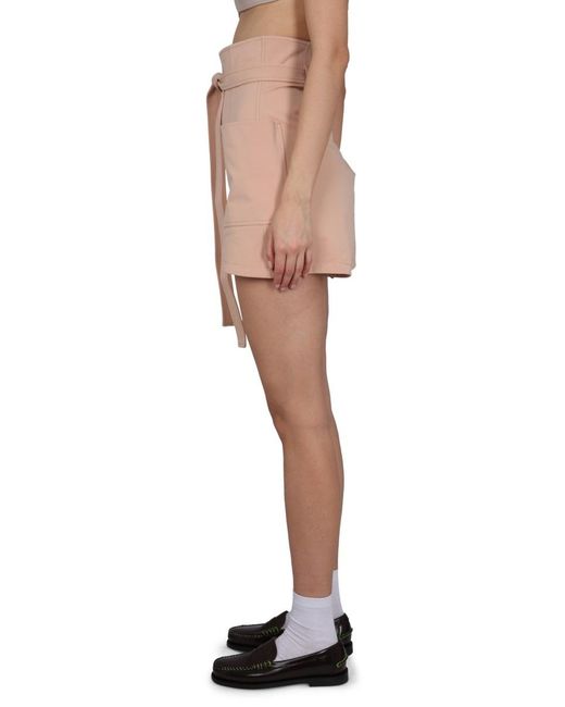 Philosophy Di Lorenzo Serafini Pink High-Waist Belted Shorts