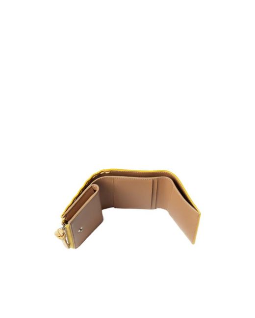 Fendi Yellow Selleria Micro Trifold Wallet