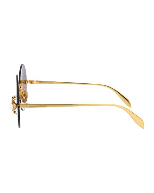 McQueen Purple Round Tinted Sunglasses