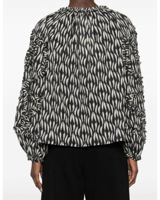 Ulla Johnson Gray Round-Neck Pullover Shirt