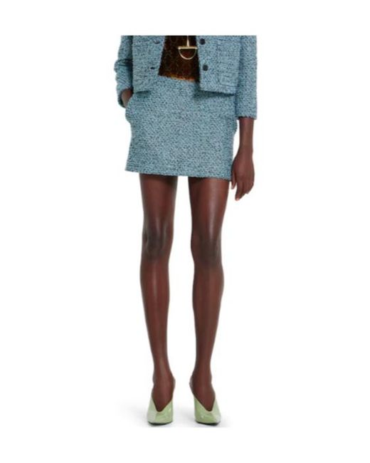 Gucci Blue Wool Cotton Bouclé Mini Skirt