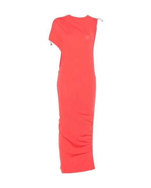 Coperni Red Adjustable-Length Knitted Dress