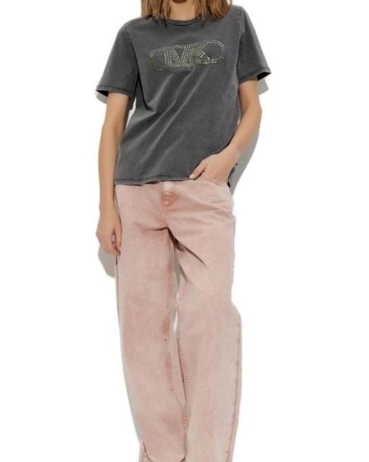 MICHAEL Michael Kors Gray Metallic Applique T-Shirt