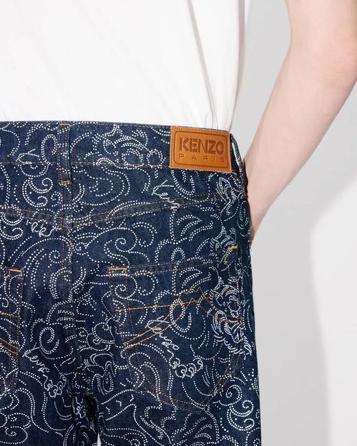 KENZO Blue Star Tiger' Asagao Straight Jeans for men