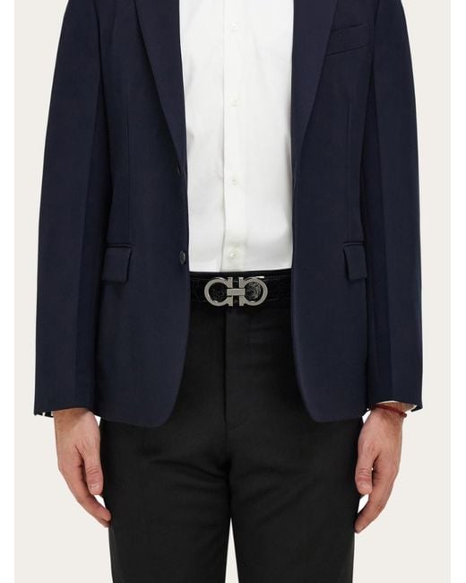 Ferragamo Black Ferragamo Reversible Belt Set for men