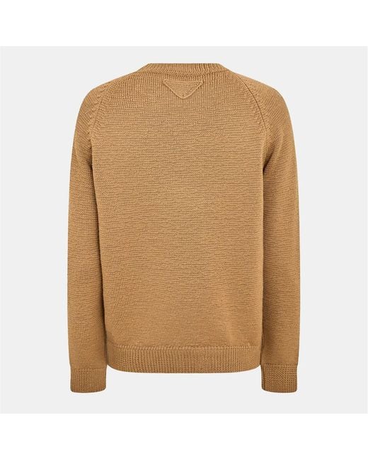 Prada Brown Logo Jumper Sn62 for men