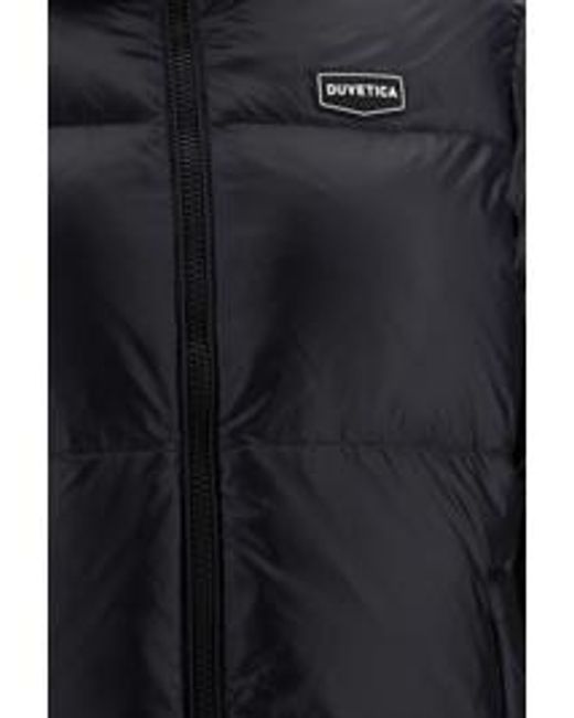 Duvetica Black Hooded Quilted Jacket for men