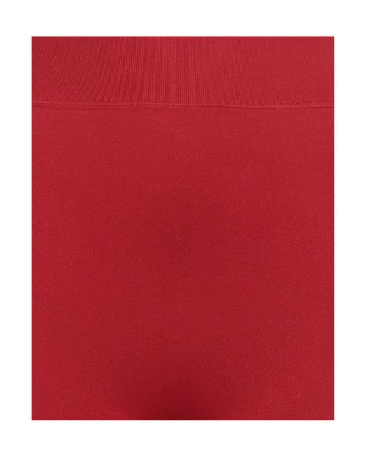 Rick Owens Red Plain Colour Leggings